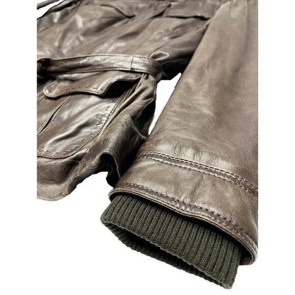 Bella Roma Nappa Lamb Dark Brown Leather Jacket Size 12 (EU Size 46)Vintage 90's - Picture 5 of 16